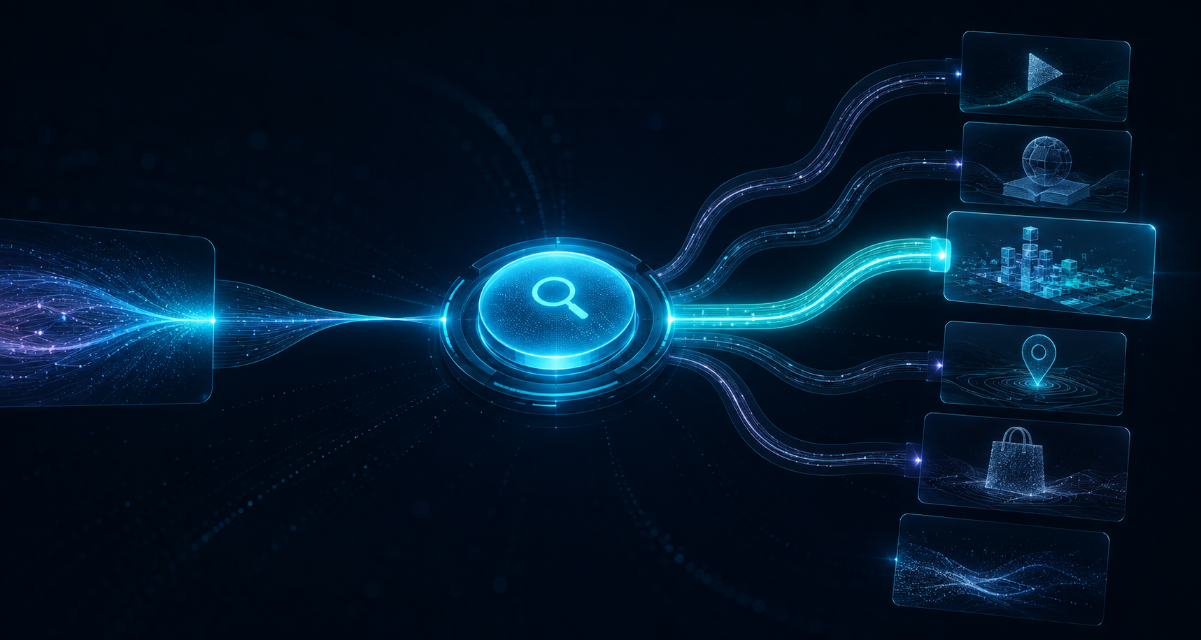 AI system routing a search request to the most suitable web platform